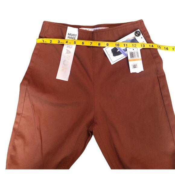 TINSELTOWN -WOMENS BROWN PULL ON FLARE CORDUROY PANTS - HI-RISE SIZE 3 - Picture 4 of 7